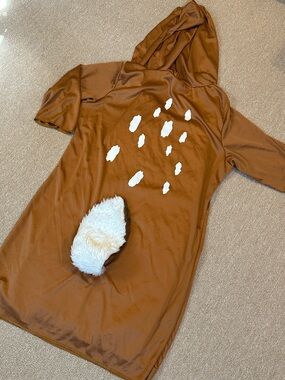 Deer Fawn Hoodie Dress Costume with Faux Fur Tail Cosplay 2X